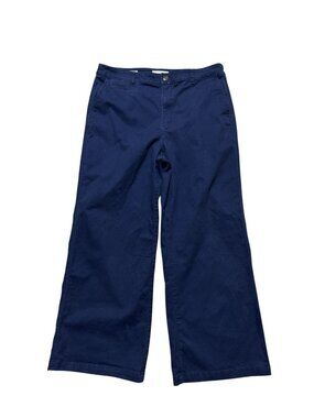 LOFT The Monroe Wide Leg Pants Womens Size 14 Blue Stretch